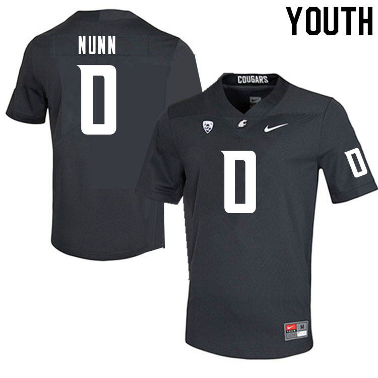 Youth #0 Pat Nunn Washington Cougars College Football Jerseys Sale-Charcoal